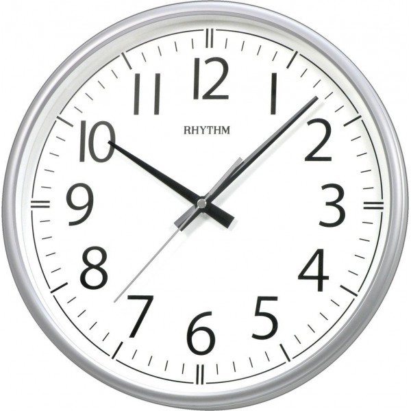 Rhythm Silver Round Basic wall clocks 34x34x7Cm